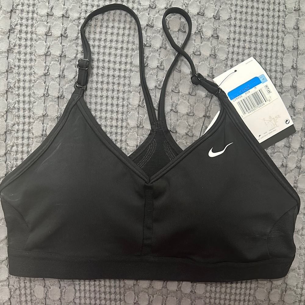 Nike Women's Black Sports Bra with Mesh Logo Sides